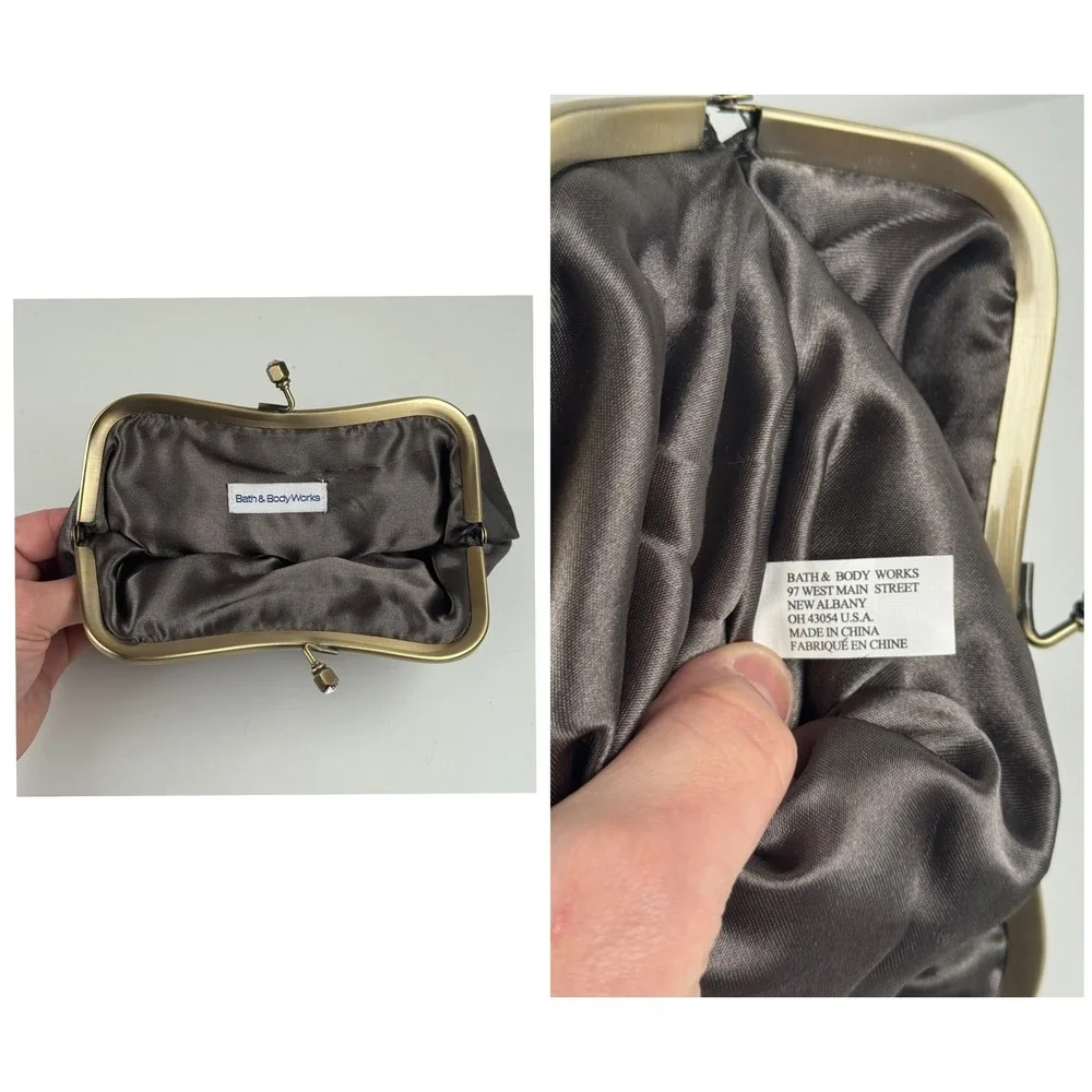 Bath & Body Works Kisslock Evening Clutch Rhinestone Stripes Casual Formal‎